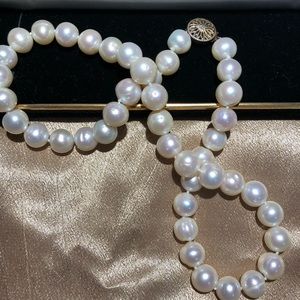 Genuine White Pearl Strand Necklace, 18-1/4 inch